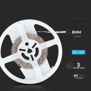 LED лента S-образна 5W/M 3000K IP20 12V VT-2835 V-TAC | AVStore