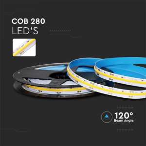 LED COB лента 10W/M 4000K IP20 24V VT-COB 280 V-TAC | AVStore
