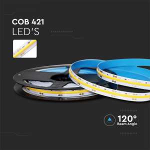 LED COB лента 10W/M 3000K IP20 24V VT-COB-421 V-TAC ролка 5 метра | AVStore