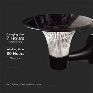 LED соларна стенна лампа 15W 6000+4000K VT-425 V-TAC черна | AVStore