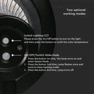 LED соларнa лампа 15W 6000+4000K VT-426 V-TAC черна | AVStore