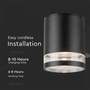 LED соларна стенна лампа 1W 3000K VT-1139 V-TAC черна | AVStore