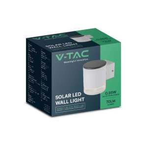 LED соларна стенна лампа 1W 3000K VT-1139 V-TAC бяла | AVStore