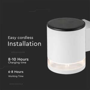 LED соларна стенна лампа 1W 3000K VT-1139 V-TAC бяла | AVStore