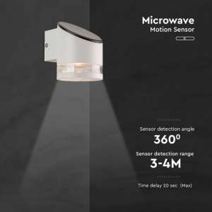LED соларна стенна лампа със сензор за движение 1W 3000K VT-1140 V-TAC бяла | AVStore