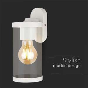 Прозрачно осветително тяло за стена VT-1149 V-TAC бял цилиндър | AVStore