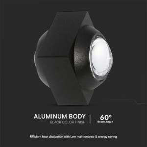 LED COB стенна лампа 2W 3000K VT-2503 V-TAC черна | AVStore