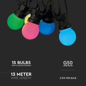 LED редица лампи 0.5W RGB VT-713S V-TAC дистанционно управление | AVStore