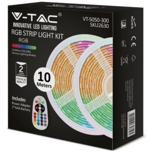 LED лента комплект 4.8/M RGB IP20 VT-5050-300 V-TAC 2 ролки по 5 метра | AVStore