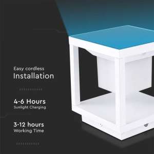 LED соларна лампа фенер със сензор за движение 2W 3000K VT-11022 V-TAC бяла | AVStore