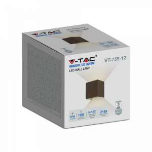 LED стенна лампа 20W 3000K VT-11120 V-TAC кафява | AVStore