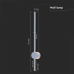 LED стенна лампа 12W 3000K VT-11112 V-TAC бяла | AVStore