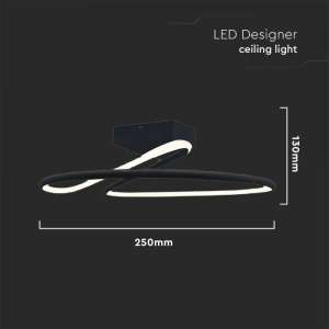 LED плафон кръгъл 20W 4000K VT-7763 V-TAC черен | AVStore