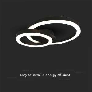 LED плафон кръгъл 20W 3000K VT-7788 V-TAC черен | AVStore