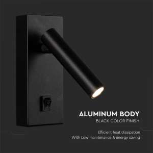 LED стенна лампа 2W 4000K VT-402 V-TAC черна | AVStore