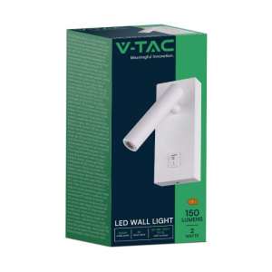 LED стенна лампа 2W 4000K VT-402 V-TAC бяла | AVStore