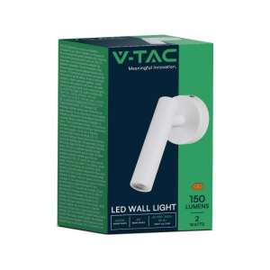 LED стенна лампа 2W 4000K VT-412 V-TAC бяла | AVStore