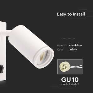 LED стенно осветително тяло GU10 VT-429 V-TAC бяло | AVStore
