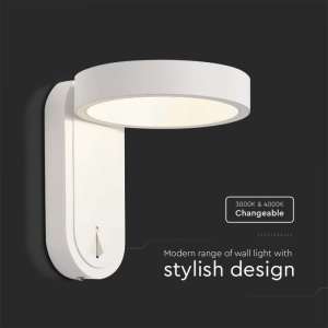 LED стенна лампа 5W 3000K+4000К VT-1180 V-TAC бяла | AVStore