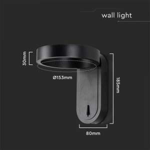 LED стенна лампа 5W 3000K+4000К VT-1180 V-TAC черна | AVStore