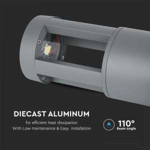 LED градинска лампа 10W 4000K VT-830 V-TAC сива 25 см | AVStore