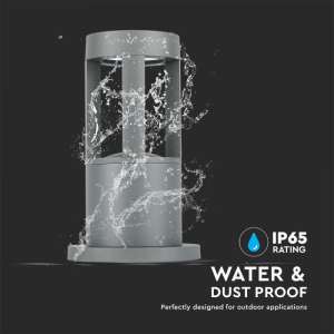 LED градинска лампа 10W 4000K VT-830 V-TAC сива 25 см | AVStore