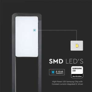 LED градинска лампа Samsung чип 10W 6400K VT-33 V-TAC черна | AVStore