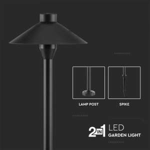 LED градинска лампа Samsung чип 7W 6400К VT-907 V-TAC черна | AVStore