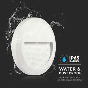 LED лампа за стъпала 2W 3000K VT-1142 V-TAC кръгла бяла | AVStore