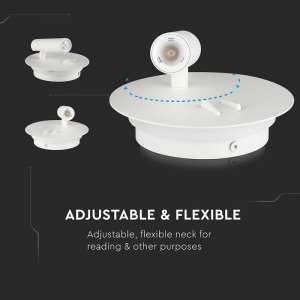 LED стенна лампа 3W+6W 3000K VT-2963 V-TAC бяла | AVStore