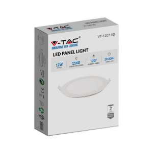 LED панел 12W 4000K V-TAC VT-1207 17см | AVStore