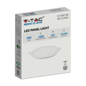 LED панел 18W 4000K V-TAC VT-1807 23см | AVStore