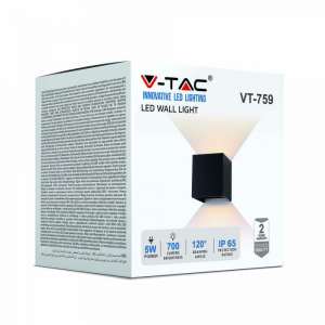 LED стенна лампа 5W 4000К VT-759 V-TAC черна | AVStore