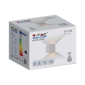 LED стенна лампа 5W 3000K VT-756 V-TAC бяла кръгла | AVStore