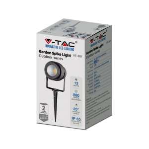 LED градинска лампа 12W 3000К VT-857 V-TAC сива | AVStore