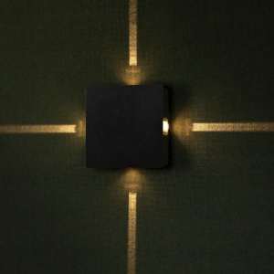 LED стенна лампа 4W 3000К VT-704 V-TAC чернаквадратна | AVStore