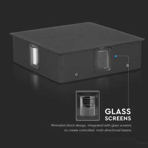 LED стенна лампа 4W 3000К VT-704 V-TAC чернаквадратна | AVStore