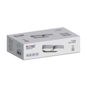 LED стенна двойна лампа 10W 3000K VT-814 V-TAC бяла | AVStore