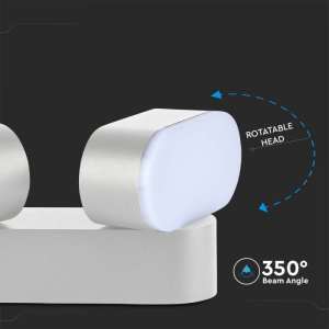 LED стенна двойна лампа 10W 3000K VT-814 V-TAC бяла | AVStore