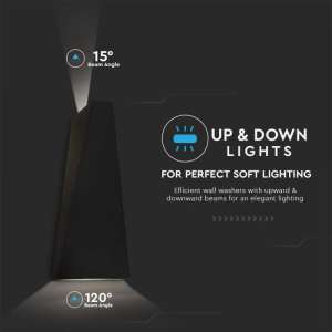 LED стенна лампа 4W 3000K VT-826 V-TAC черна | AVStore