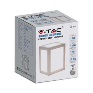 LED стенна лампа 12W 4000K VT-822 V-TAC бяла | AVStore