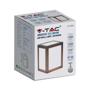 LED стенна лампа 12W 4000K VT-822 V-TAC сива | AVStore