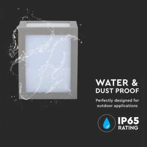 LED стенна лампа 12W 4000K VT-822 V-TAC сива | AVStore