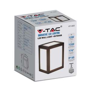 LED стенна лампа 12W 4000K VT-822 V-TAC черна | AVStore