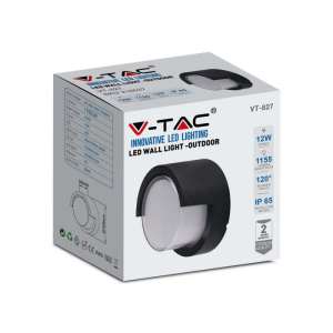 LED стенна лампа 7W 4000K VT-831 V-TAC черна кръгла | AVStore