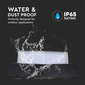 LED стенна лампа 7W 3000K VT-831 V-TAC черна квадратна | AVStore