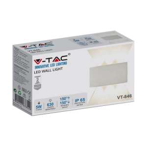 LED стенна лампа 5W 3000К VT-846 V-TAC бяла | AVStore