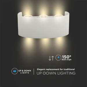 LED стенна лампа 5W 3000К VT-846 V-TAC бяла | AVStore