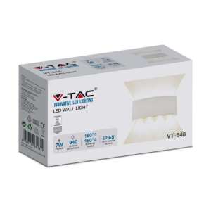 LED стенна лампа 7W 4000K VT-848 V-TAC бяла | AVStore