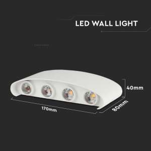 LED стенна лампа 7W 4000K VT-848 V-TAC бяла | AVStore